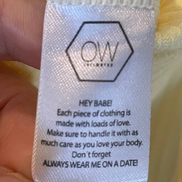 OW Intimates Scandinavia Twiga 1 Shoulder Ribbed Poly Bodysuit Pale Yellow Sz 2 - Picture 10 of 12